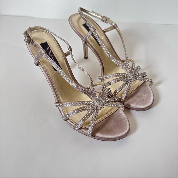 Nina Champagne Platform Sandal Size 9M - Picture 2 of 11